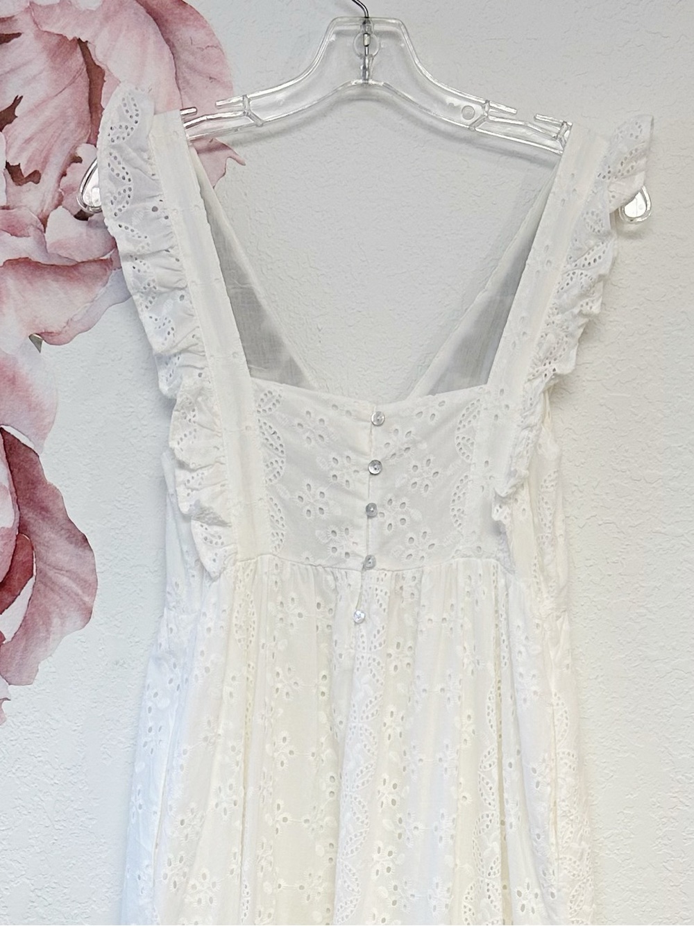 Allison New York Anthropologie white Eyelet Navy Embroidered Midi Dress XSmall - Picture 10 of 14